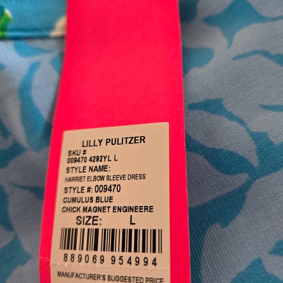 NWT Lilly Pulitzer Dress Pattern Chick Magnet, Size L - Picture 4 of 4